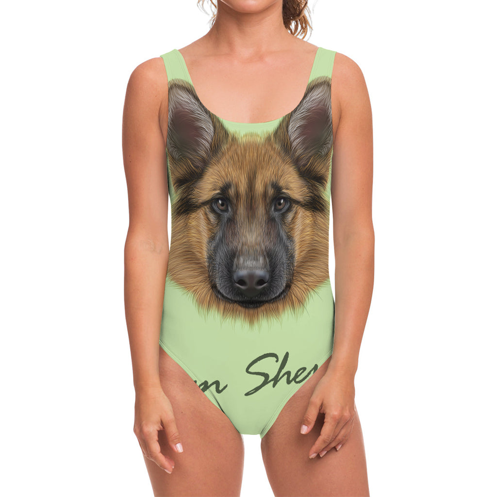 German Shepherd Dog Portrait Print One Piece Swimsuit