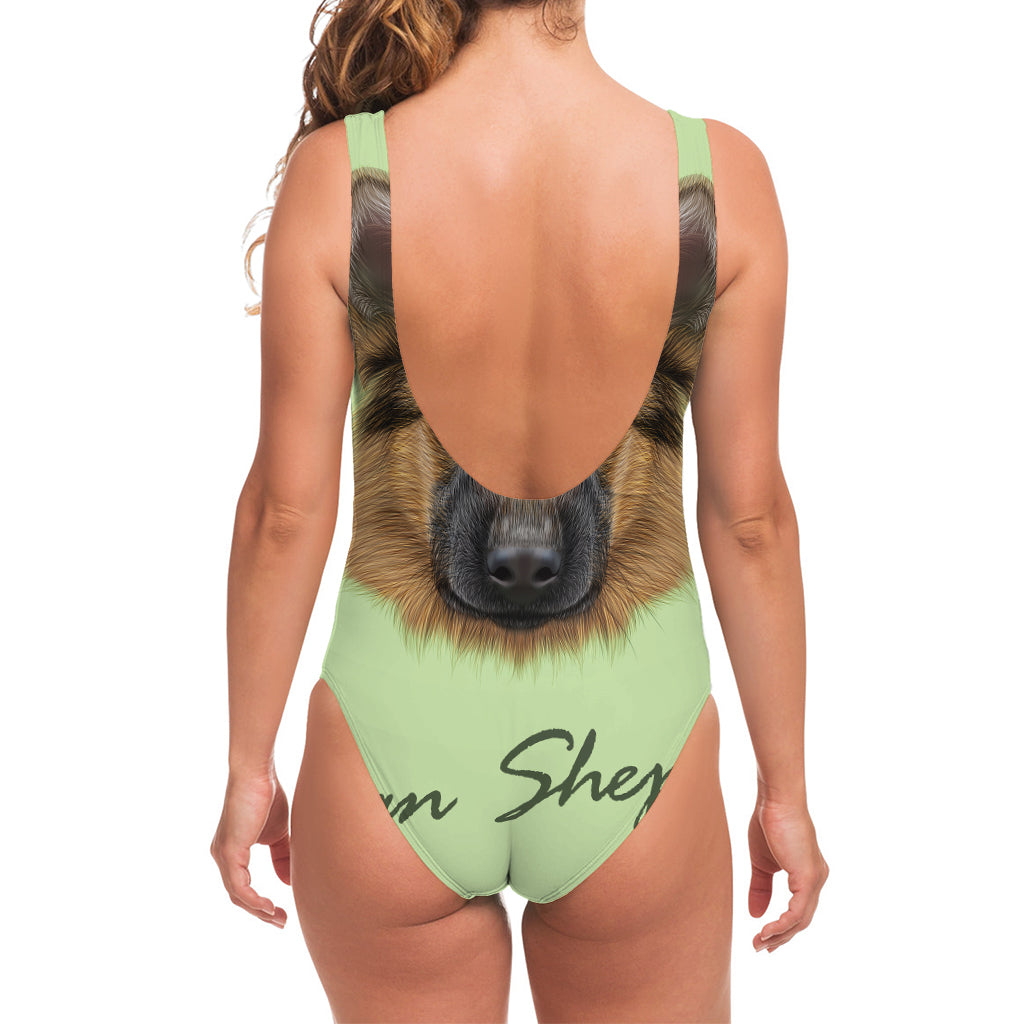 German Shepherd Dog Portrait Print One Piece Swimsuit