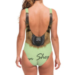 German Shepherd Dog Portrait Print One Piece Swimsuit