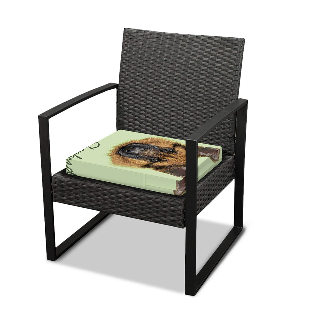 German Shepherd Dog Portrait Print Outdoor Seat Cushion Cover