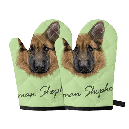 German Shepherd Dog Portrait Print Oven Mitts