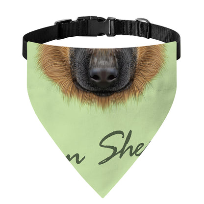 German Shepherd Dog Portrait Print Over The Collar Dog Bandana