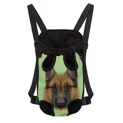 German Shepherd Dog Portrait Print Pet Carrier Backpack