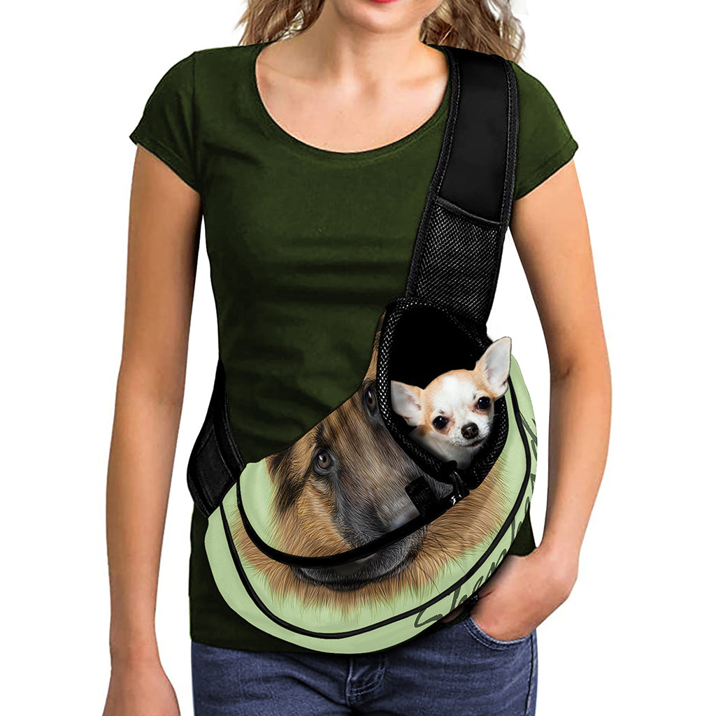 German Shepherd Dog Portrait Print Pet Sling Carrier