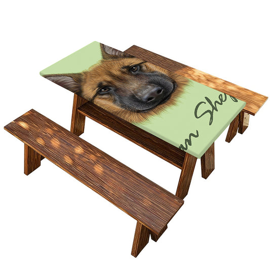 German Shepherd Dog Portrait Print Picnic Table Cover
