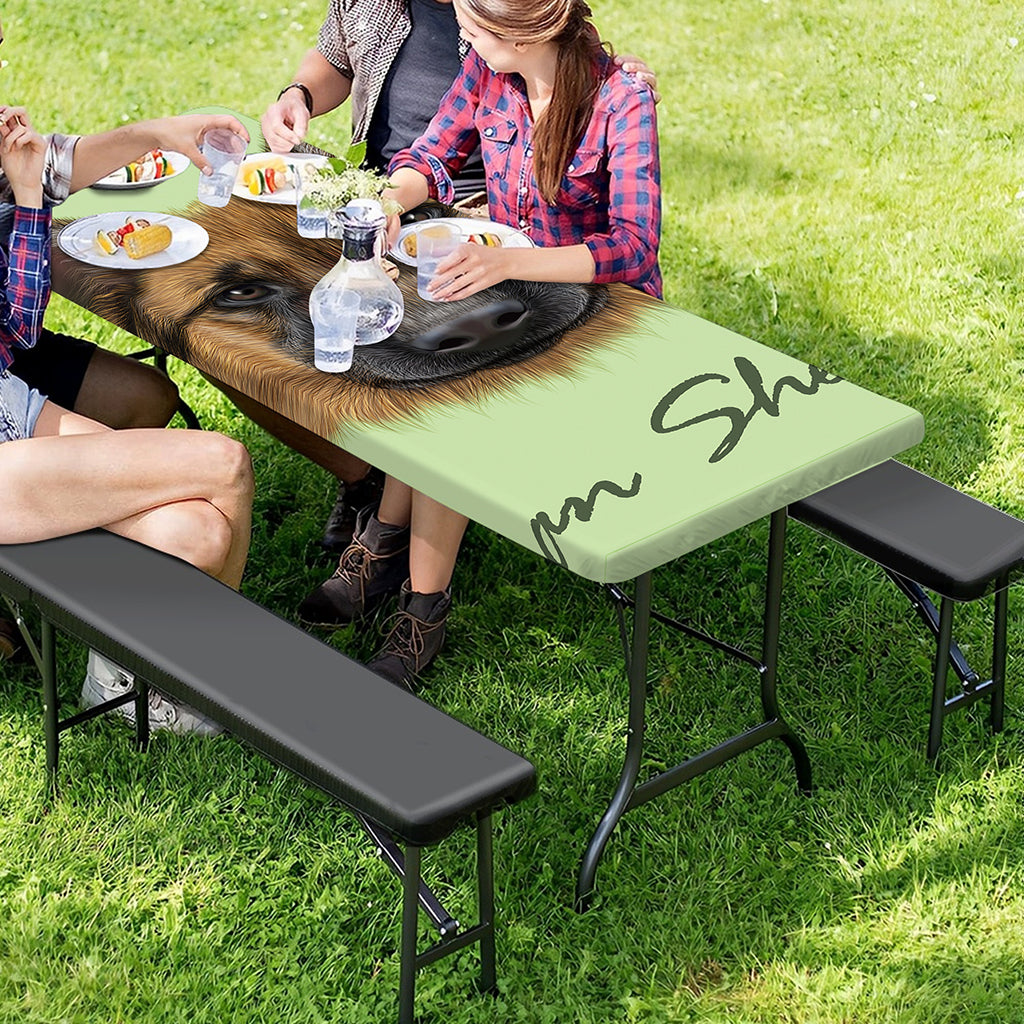 German Shepherd Dog Portrait Print Picnic Table Cover