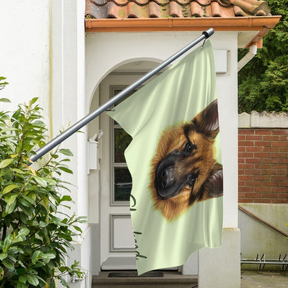 German Shepherd Dog Portrait Print Polyester Flag