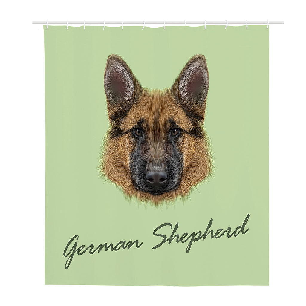 German Shepherd Dog Portrait Print Polyester Shower Curtain