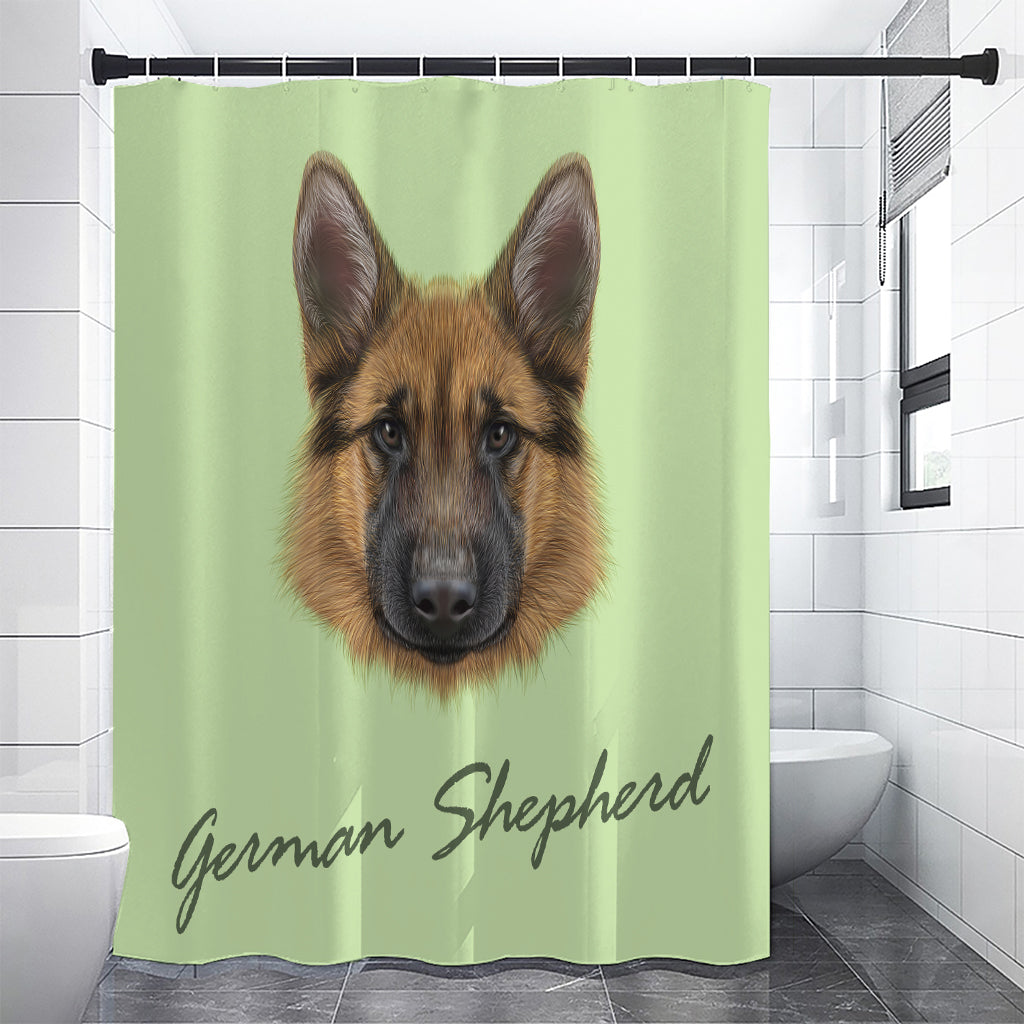 German Shepherd Dog Portrait Print Premium Shower Curtain