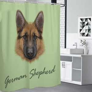 German Shepherd Dog Portrait Print Premium Shower Curtain