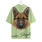 German Shepherd Dog Portrait Print Rayon Hawaiian Shirt