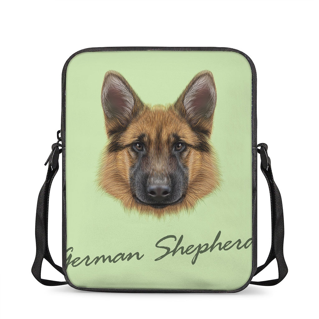 German Shepherd Dog Portrait Print Rectangular Crossbody Bag