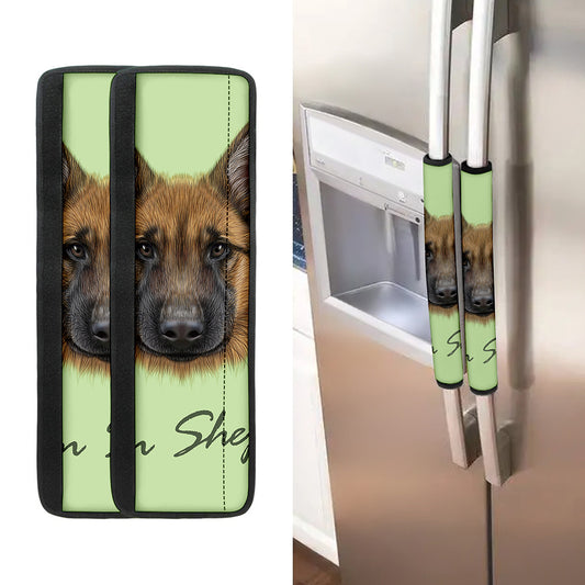 German Shepherd Dog Portrait Print Refrigerator Handle Covers