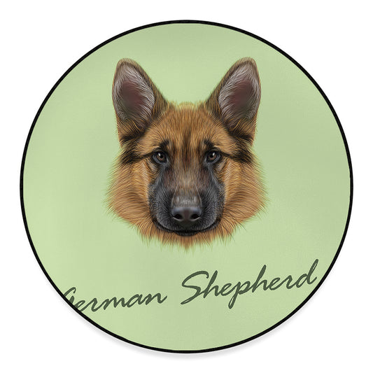 German Shepherd Dog Portrait Print Round Floor Mat
