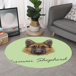 German Shepherd Dog Portrait Print Round Rug