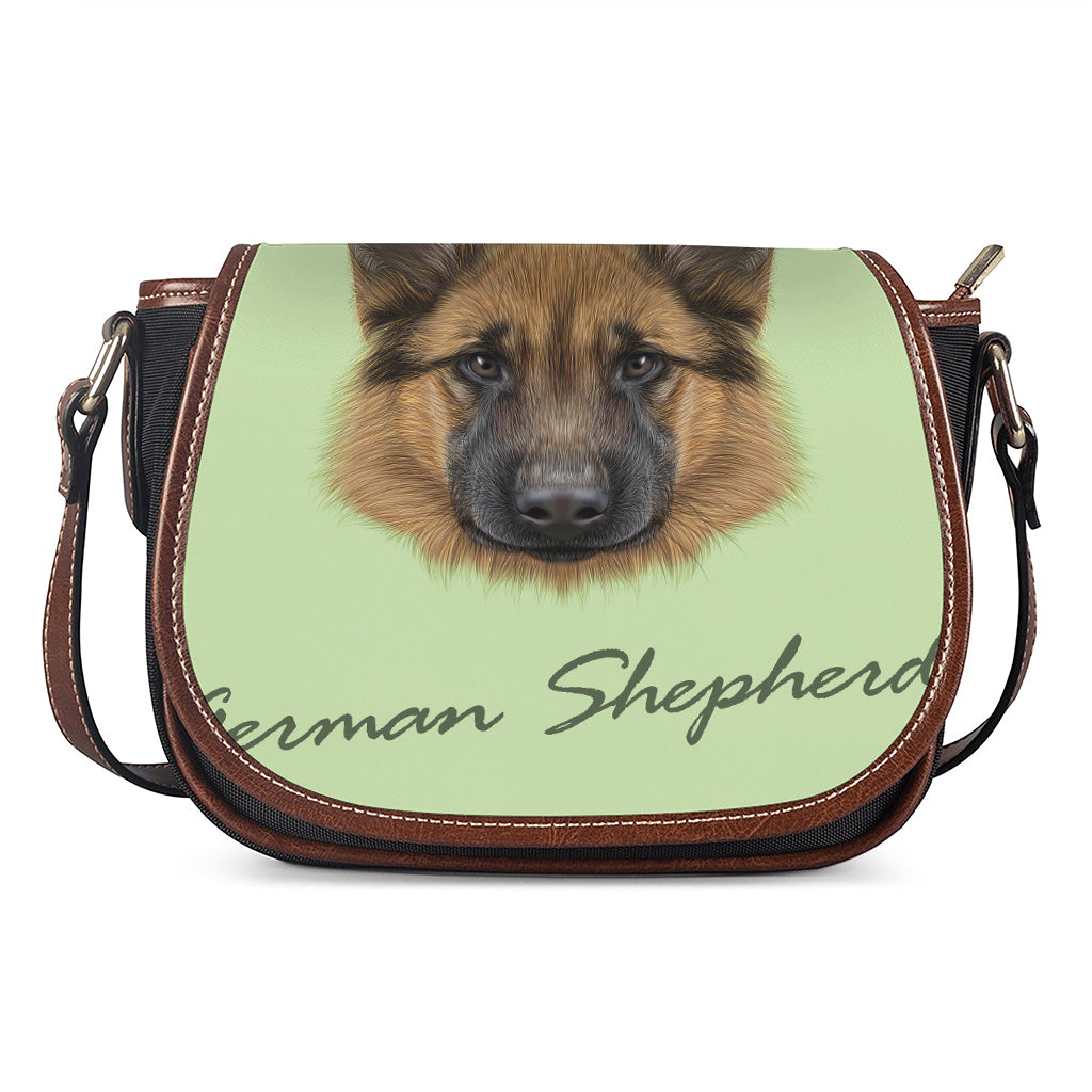German Shepherd Dog Portrait Print Saddle Bag