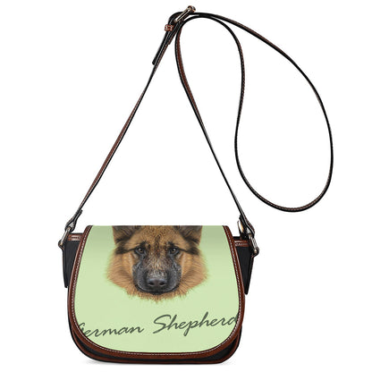 German Shepherd Dog Portrait Print Saddle Bag