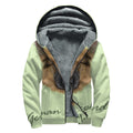 German Shepherd Dog Portrait Print Sherpa Lined Zip Up Hoodie