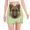 German Shepherd Dog Portrait Print Side Slit Mini Skirt