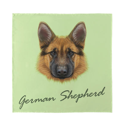 German Shepherd Dog Portrait Print Silk Bandana