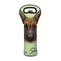 German Shepherd Dog Portrait Print Single Neoprene Wine Tote
