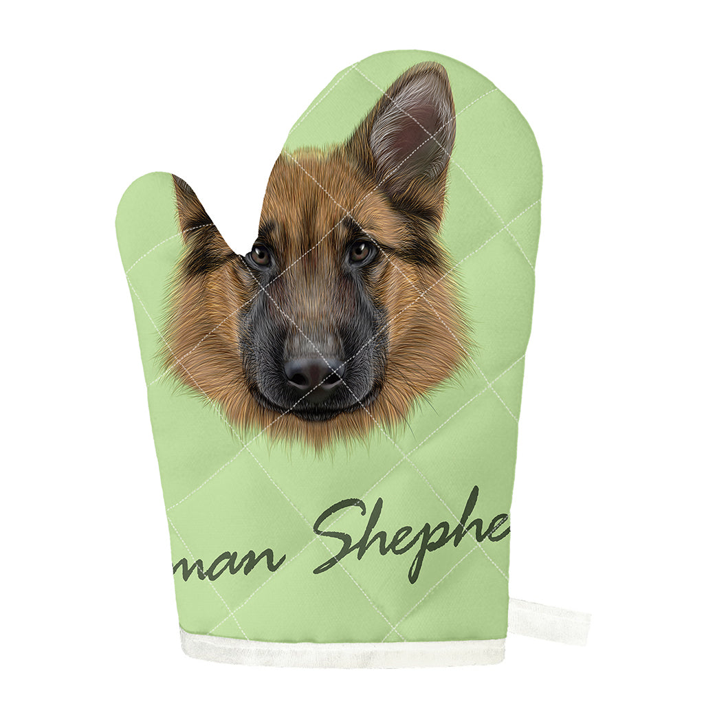 German Shepherd Dog Portrait Print Single Oven Mitt