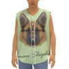 German Shepherd Dog Portrait Print Sleeveless Baseball Jersey