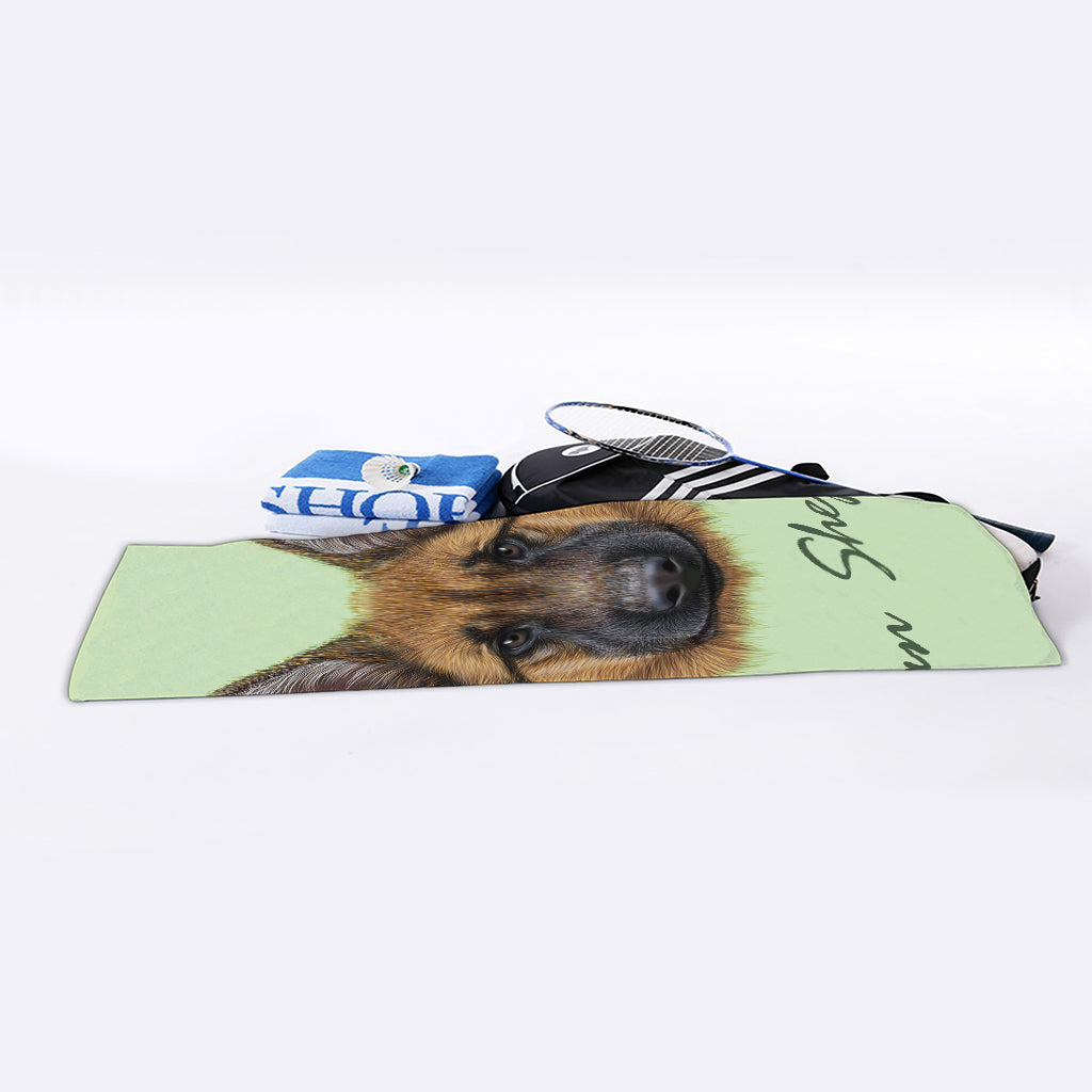 German Shepherd Dog Portrait Print Sports Towel