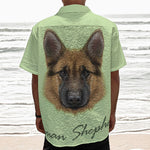 German Shepherd Dog Portrait Print Textured Short Sleeve Shirt
