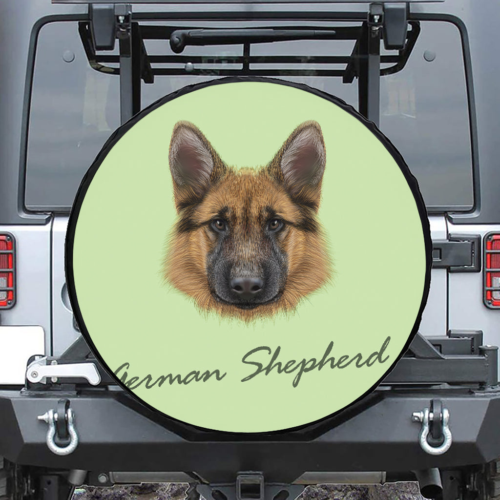 German Shepherd Dog Portrait Print Tire Cover