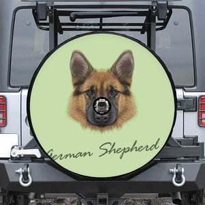 German Shepherd Dog Portrait Print Tire Cover With Camera Hole