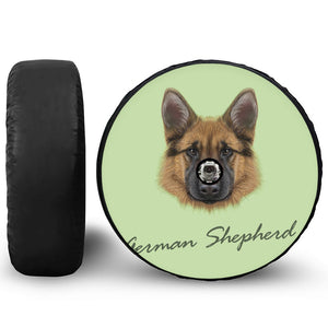 German Shepherd Dog Portrait Print Tire Cover With Camera Hole