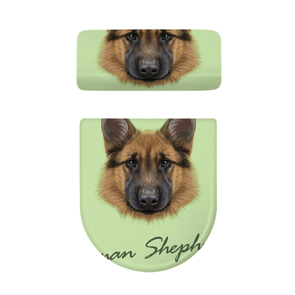German Shepherd Dog Portrait Print Toilet Lid And Tank Cover Set