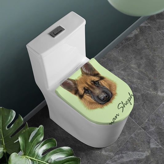 German Shepherd Dog Portrait Print Toilet Lid Cover
