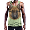 German Shepherd Dog Portrait Print Men's Workout Tank Top