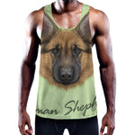 German Shepherd Dog Portrait Print Training Tank Top