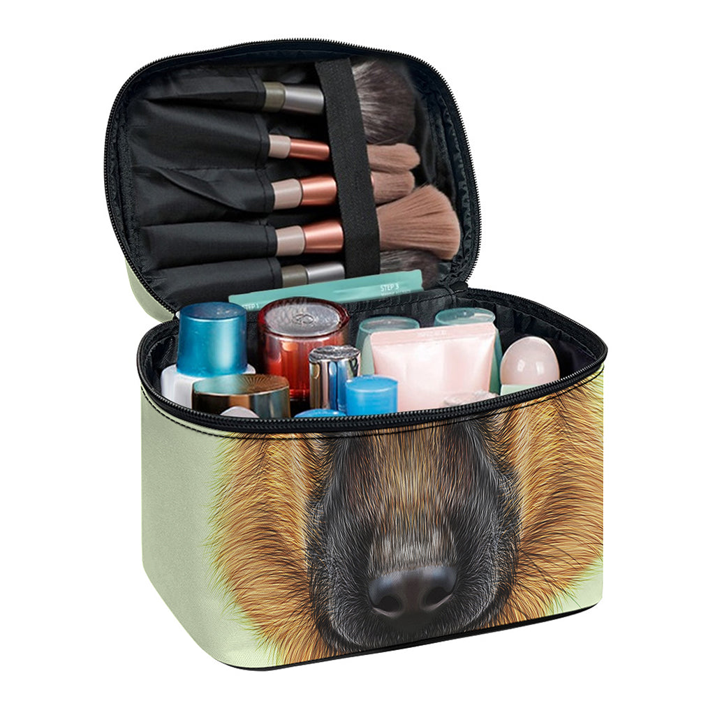 German Shepherd Dog Portrait Print Travel Makeup Bag