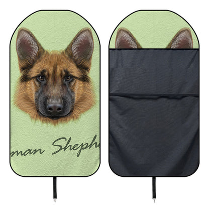 German Shepherd Dog Portrait Print Waterproof Car Seat Cover