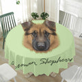 German Shepherd Dog Portrait Print Waterproof Round Tablecloth