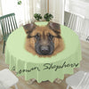 German Shepherd Dog Portrait Print Waterproof Round Tablecloth