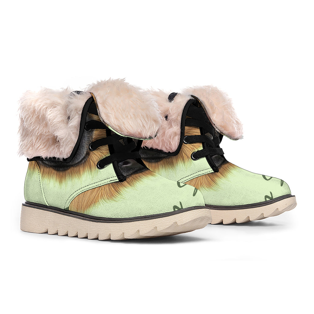 German Shepherd Dog Portrait Print Winter Boots