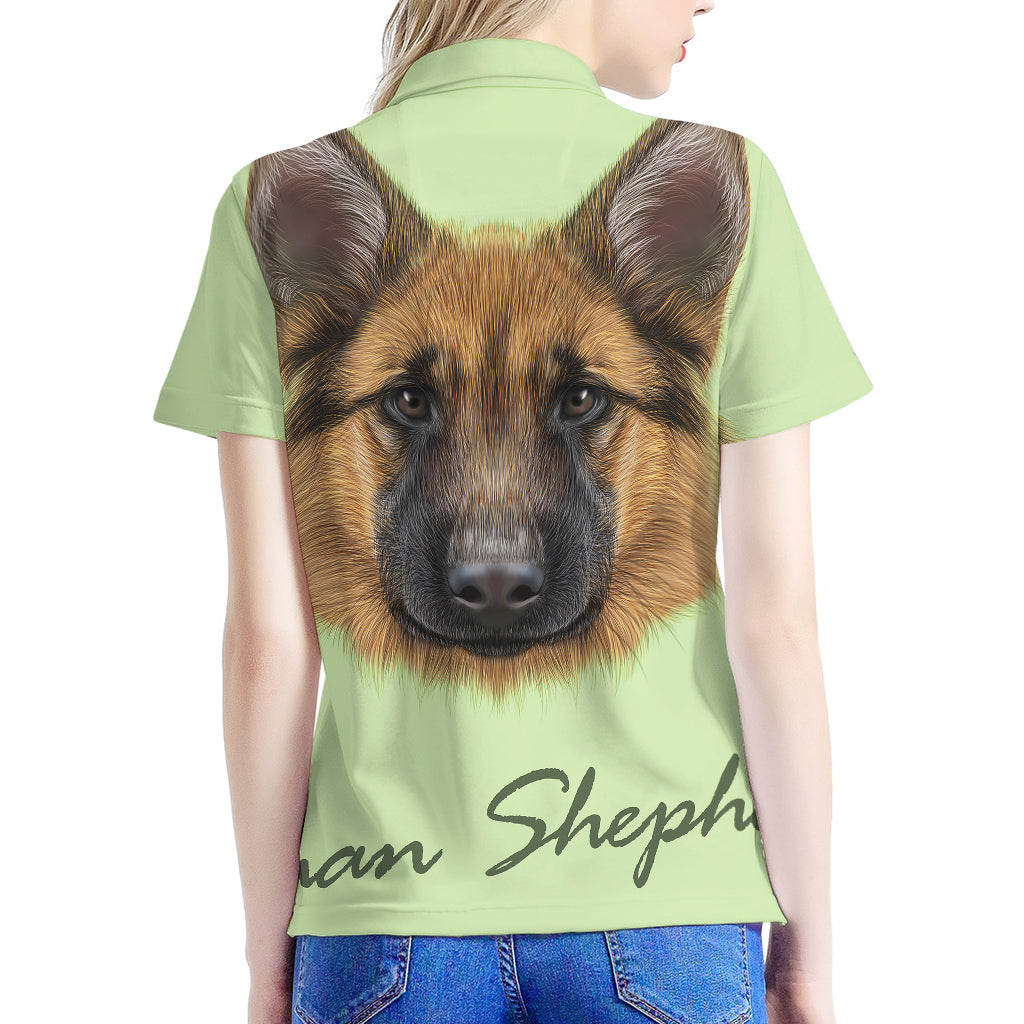 German Shepherd Dog Portrait Print Women's Polo Shirt