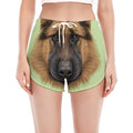 German Shepherd Dog Portrait Print Women's Split Running Shorts