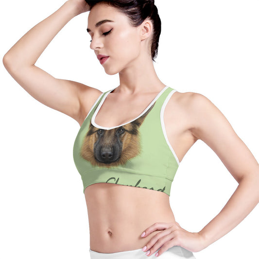German Shepherd Dog Portrait Print Women's Sports Bra