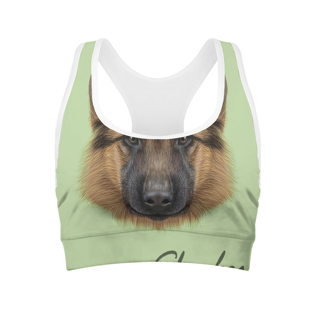 German Shepherd Dog Portrait Print Women's Sports Bra