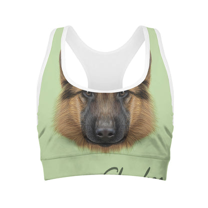 German Shepherd Dog Portrait Print Women's Sports Bra