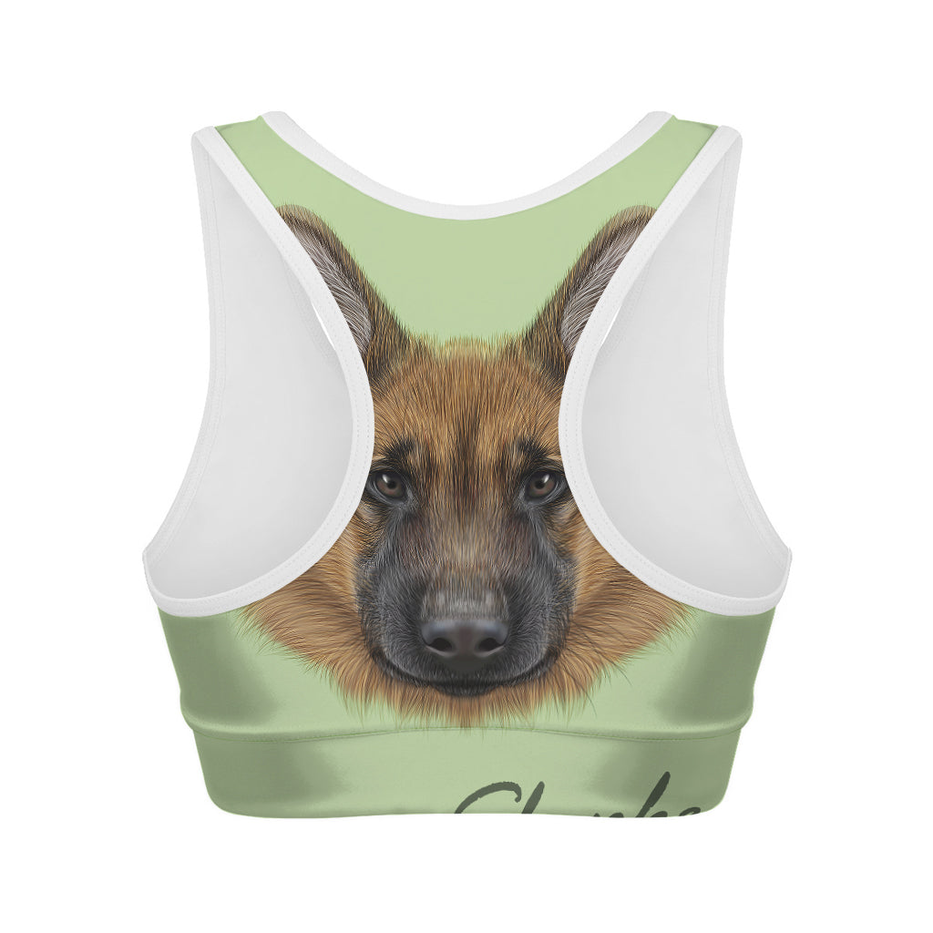 German Shepherd Dog Portrait Print Women's Sports Bra