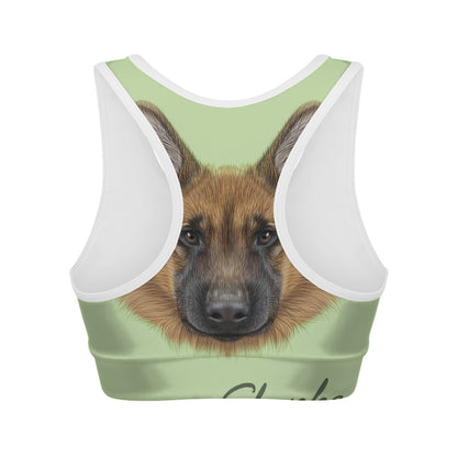 German Shepherd Dog Portrait Print Women's Sports Bra