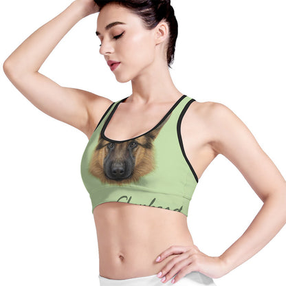 German Shepherd Dog Portrait Print Women's Sports Bra