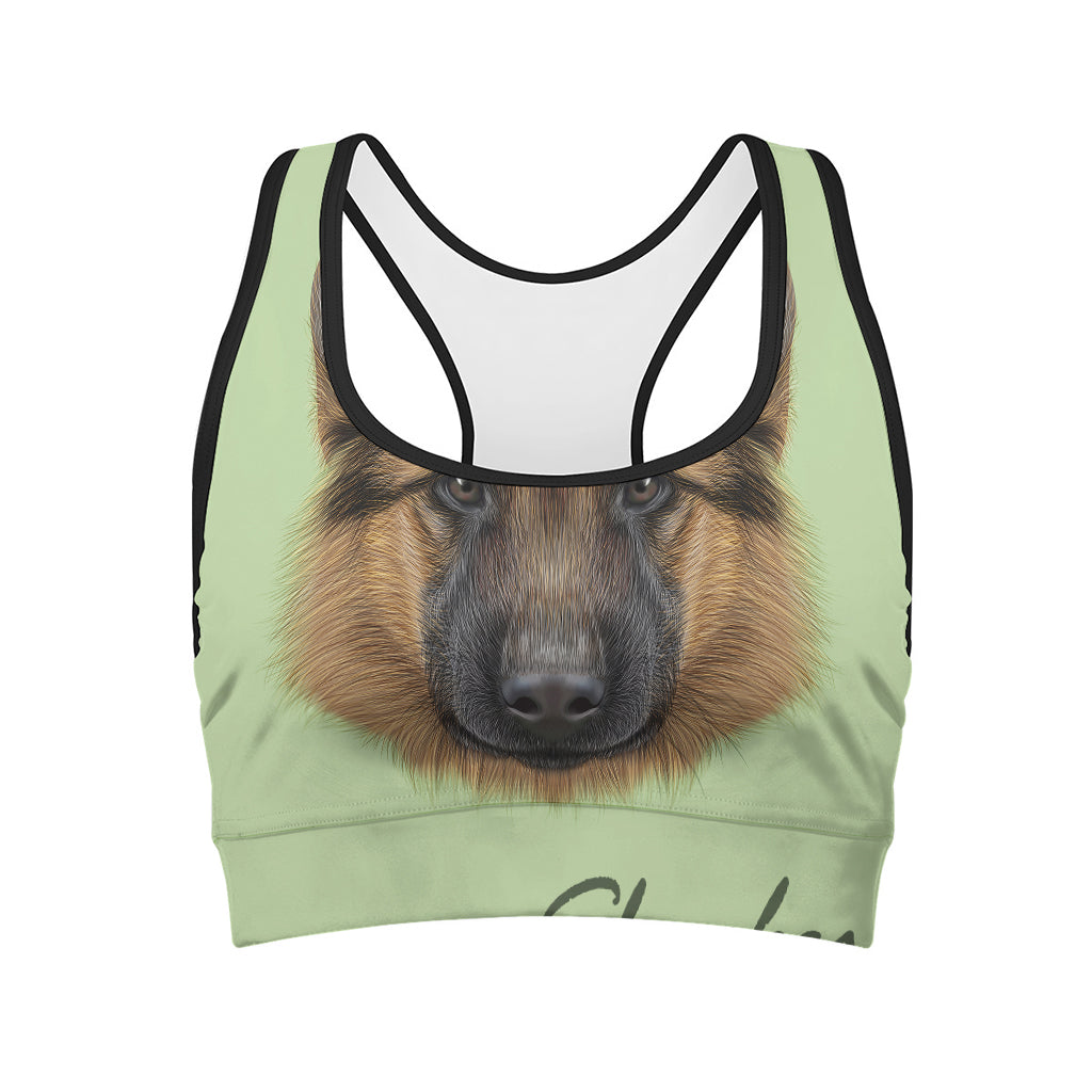 German Shepherd Dog Portrait Print Women's Sports Bra